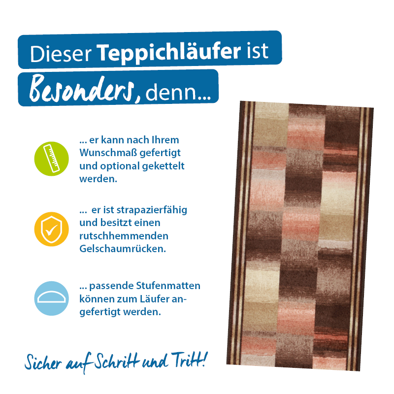 Teppichläufer Ikat Meterware Frisé-Oberfläche modernes Design