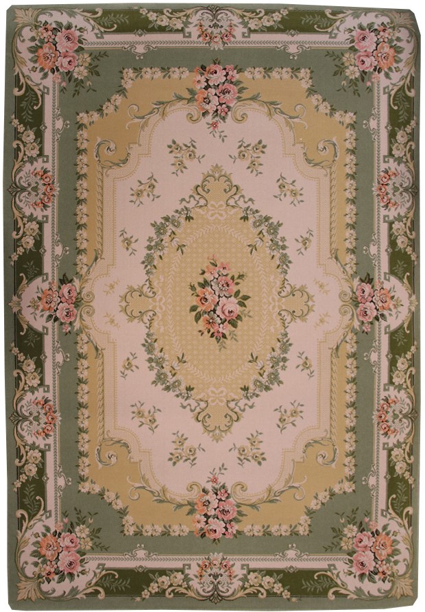 Teppich Nain 170 x 240 cm klassisch Blumenmuster Grün-Beige
